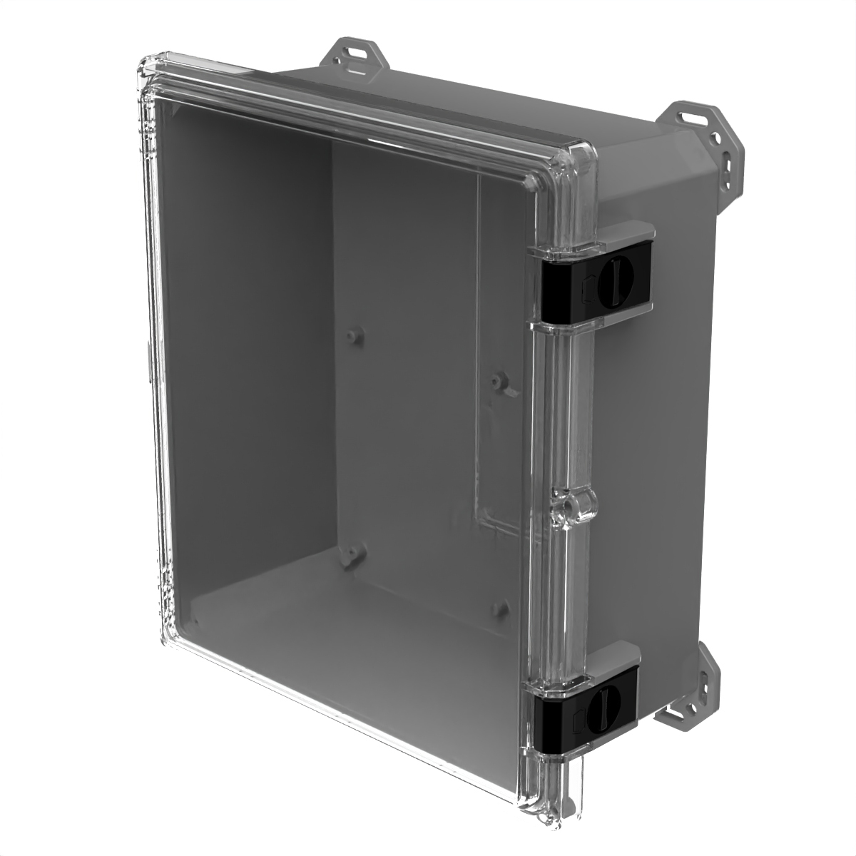 Serpac RB22-1TC1BG Polycarbonate Plastic Enclosure 2.55 Length x 1.97 Width x 1-3/8 Height Top Clear/Bottom Gray 